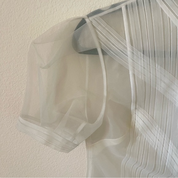 NWT MaxAzria Organza Puff Sleeves Top Size S - Picture 3 of 10